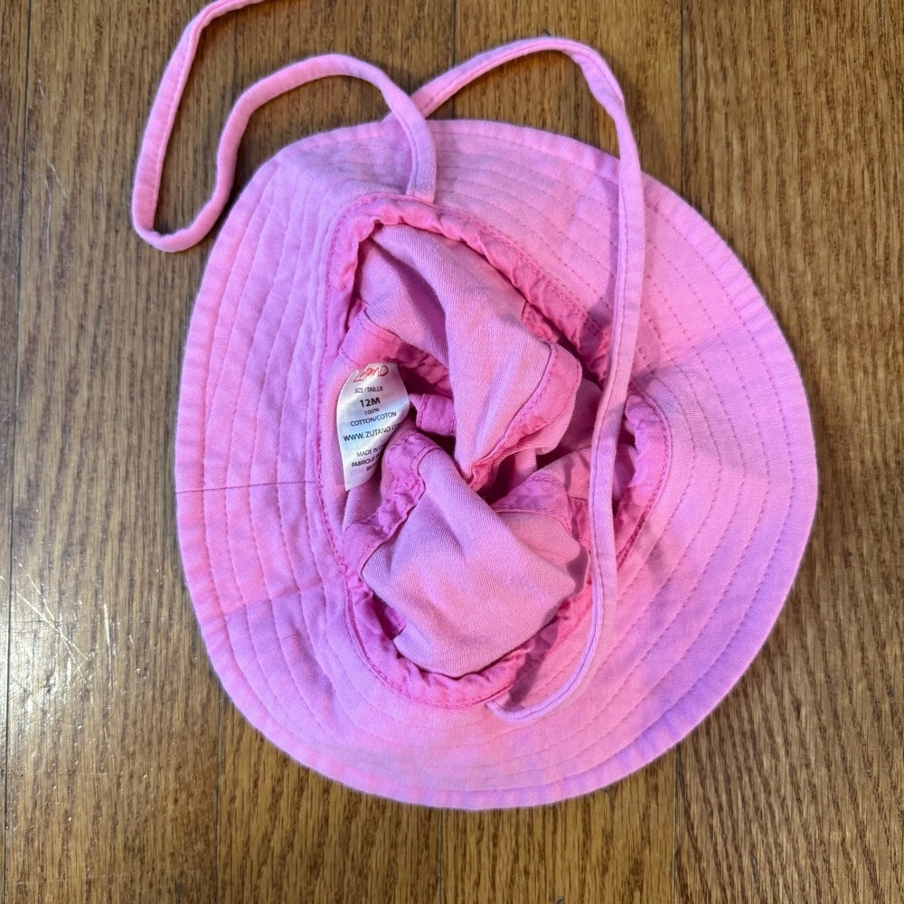 Zutano Pink Bucket Hat Girls Size 12M - Picture 4 of 5